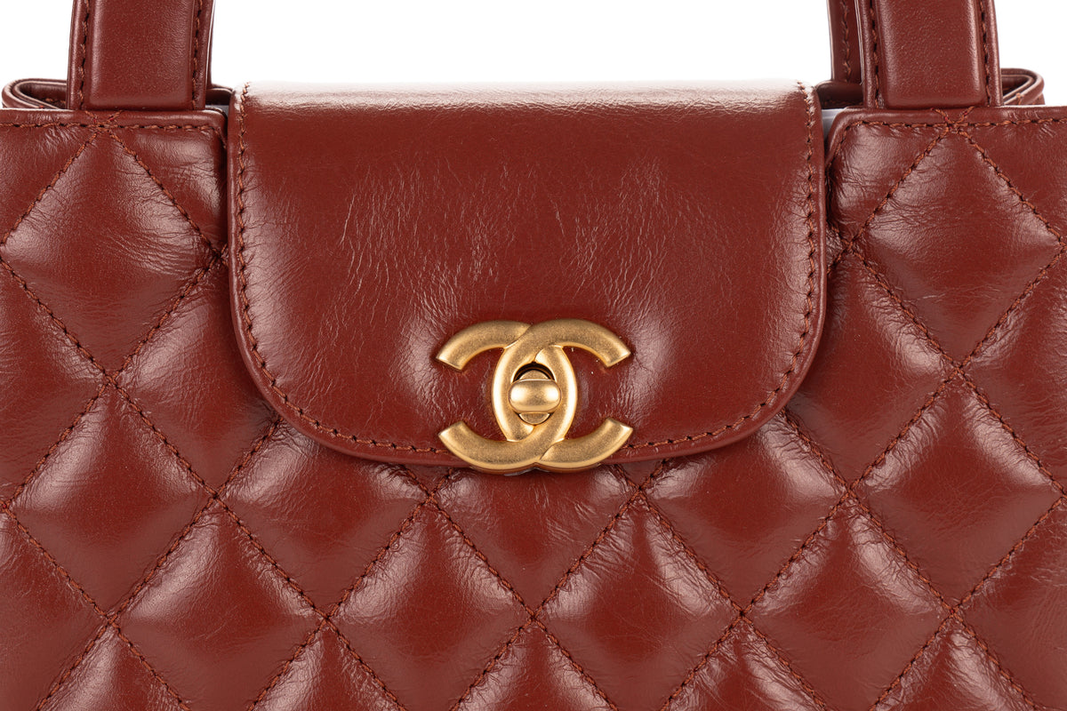 Chanel Small Kelly Rust Brown Lambskin Gold Hardware - view 7