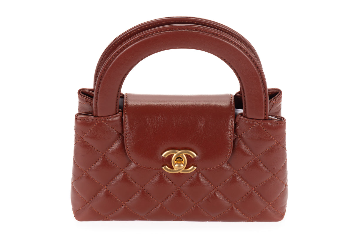 Chanel Small Kelly Rust Brown Lambskin Gold Hardware - view 8