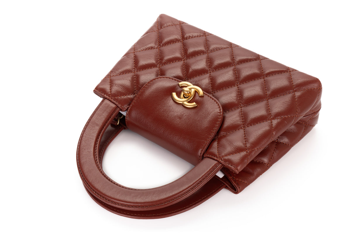 Chanel Small Kelly Rust Brown Lambskin Gold Hardware - view 9