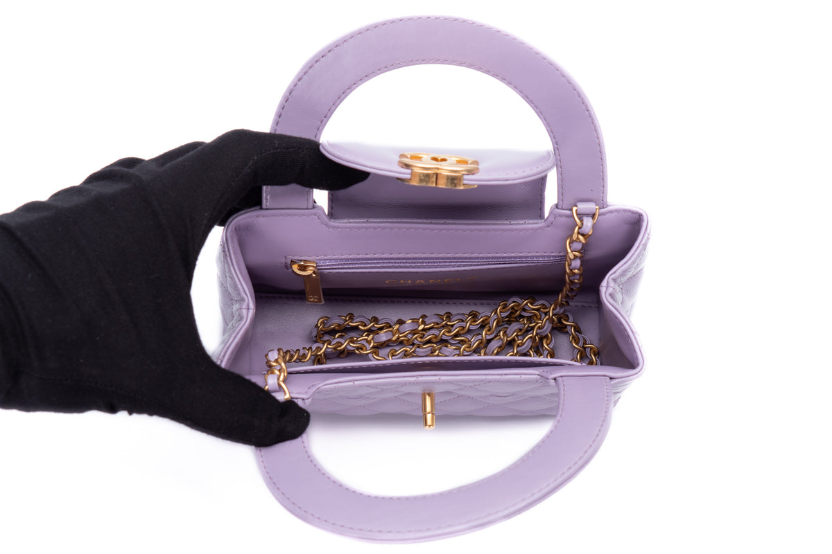 Chanel Small Kelly Violet Calfskin Gold Hardware - view 8
