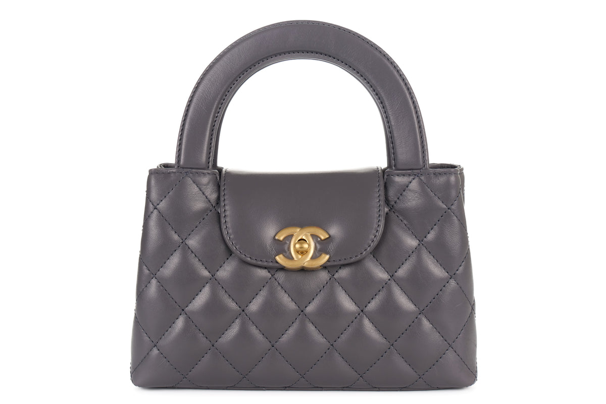 Chanel Small Kelly Tote Grey Lambskin Gold Hardware - view 1