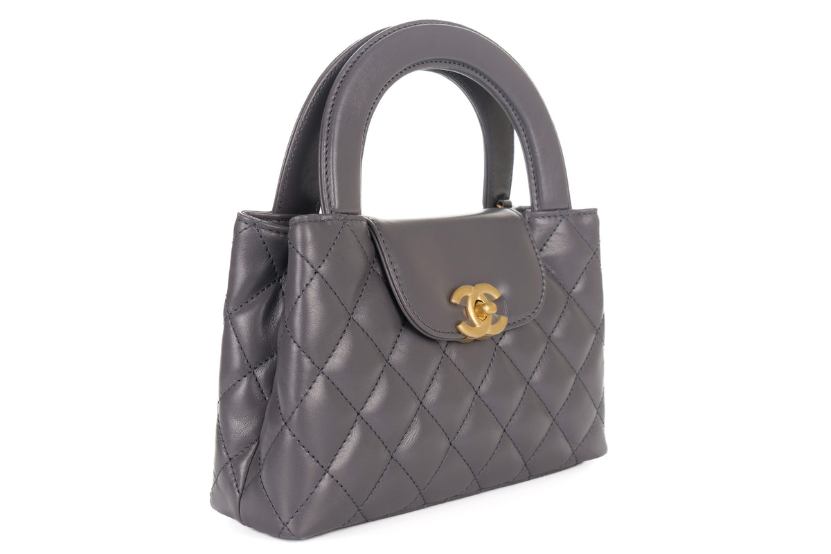 Chanel Small Kelly Tote Grey Lambskin Gold Hardware - view 2