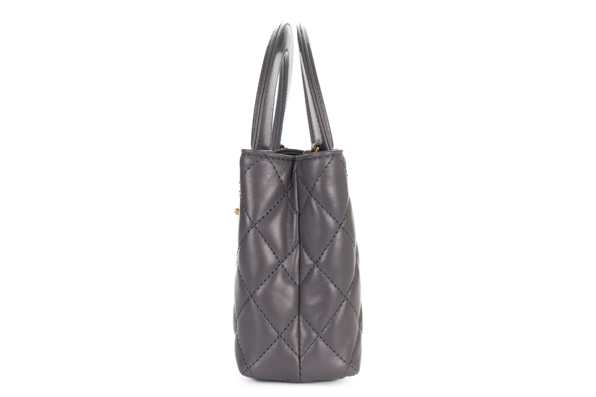 Chanel Small Kelly Tote Grey Lambskin Gold Hardware - view 4