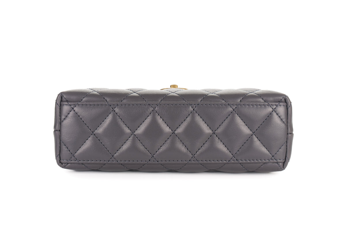 Chanel Small Kelly Tote Grey Lambskin Gold Hardware - view 6