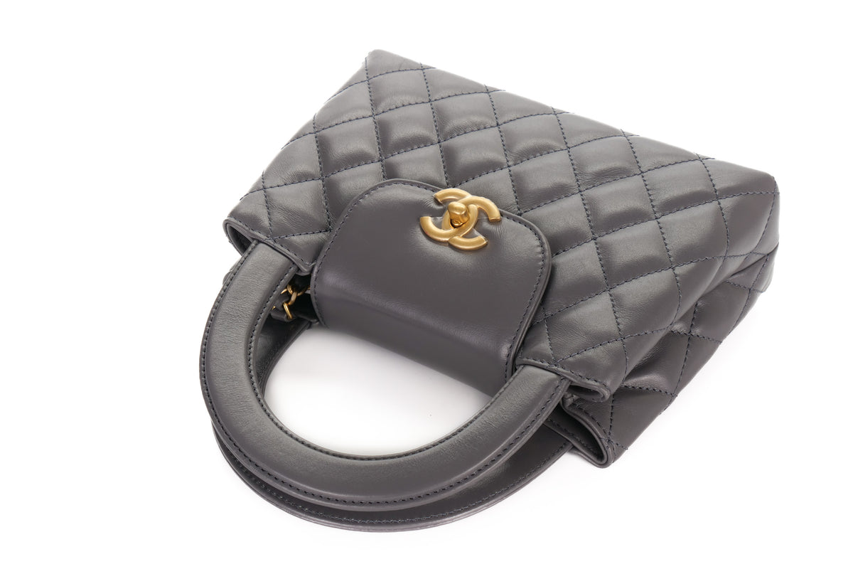 Chanel Small Kelly Tote Grey Lambskin Gold Hardware - view 8