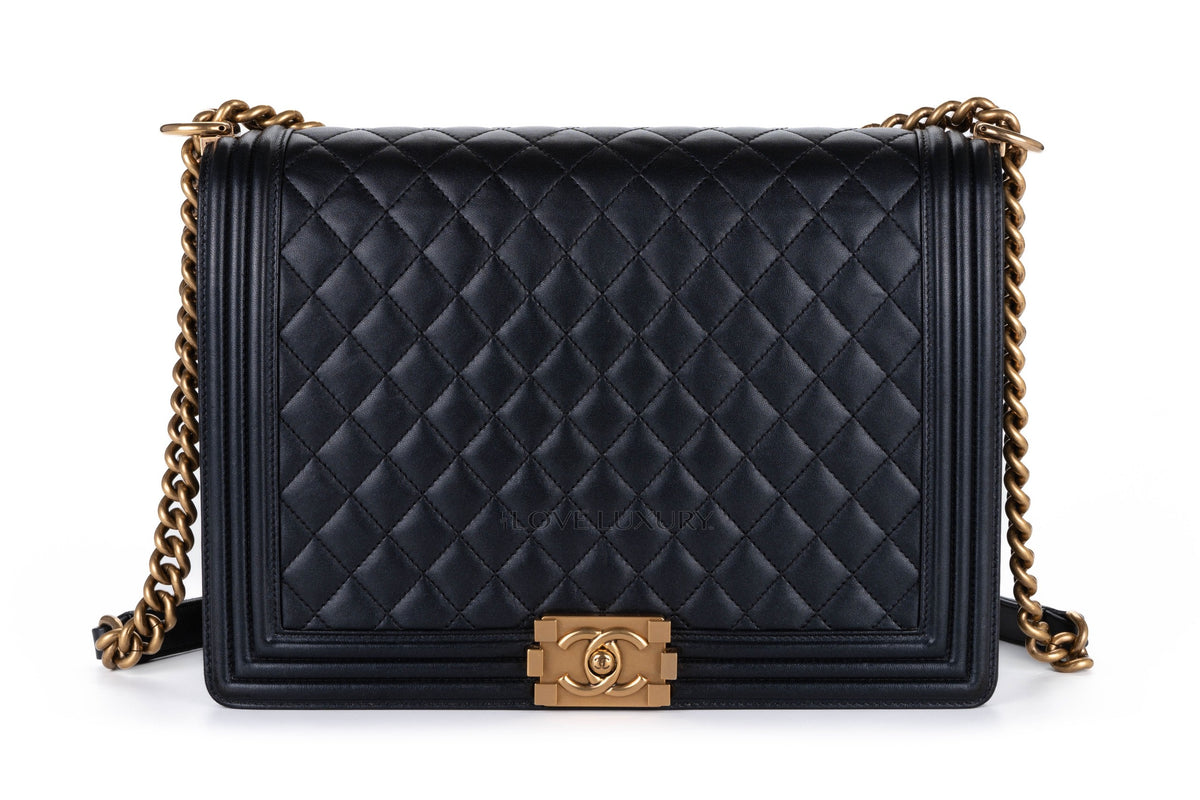 Chanel Large Boy Black Lambskin Gold Hardware - view 1
