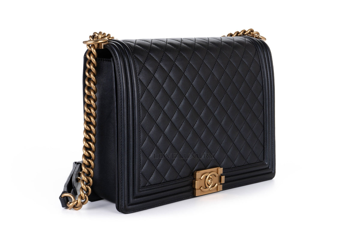 Chanel Large Boy Black Lambskin Gold Hardware - view 2