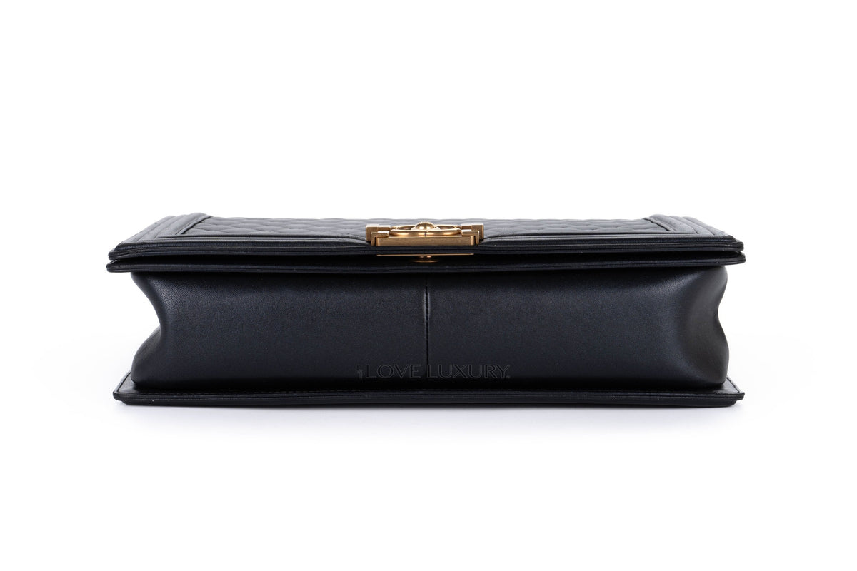 Chanel Large Boy Black Lambskin Gold Hardware - view 6