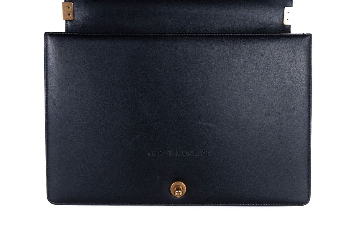 Chanel Large Boy Black Lambskin Gold Hardware - view 9
