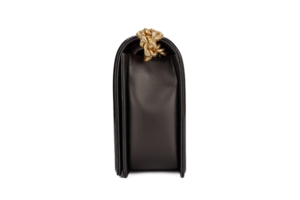 Chanel Large Boy Black Patent Gold Hardware - view 4