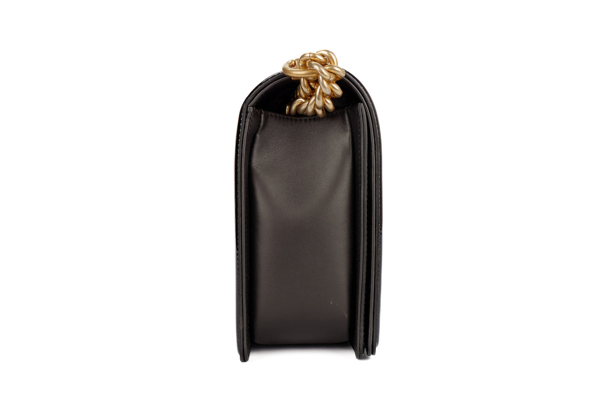 Chanel Large Boy Black Patent Gold Hardware - view 5