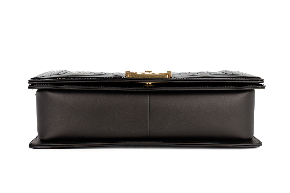 Chanel Large Boy Black Patent Gold Hardware - view 6
