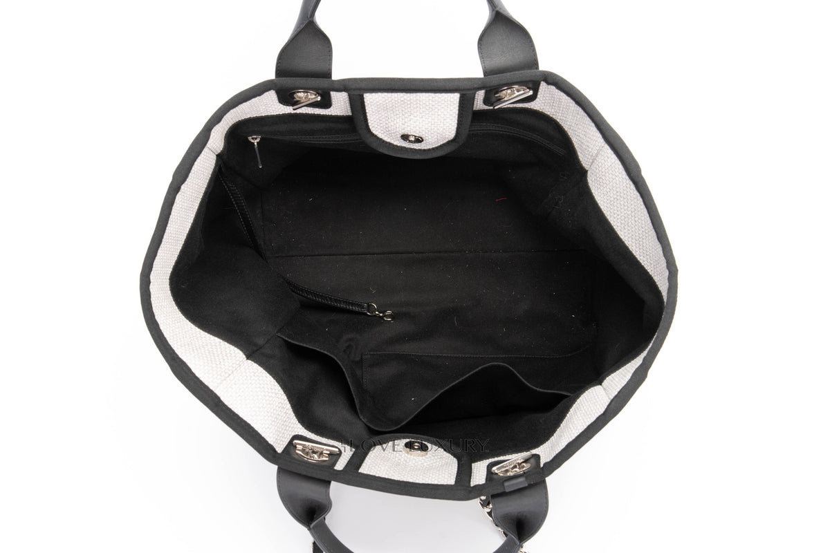 Chanel Large Bag Deavuille Grey & Black Silver Hardware - view 8