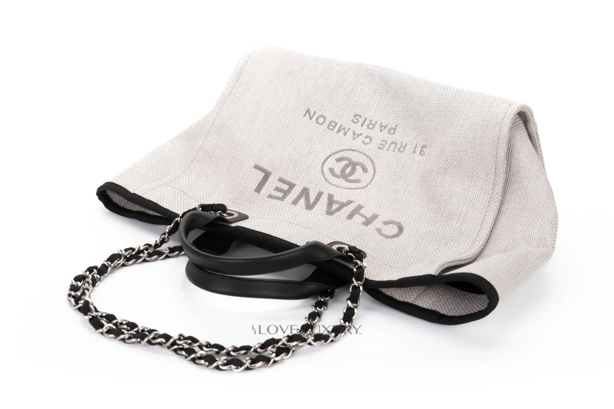 Chanel Large Bag Deavuille Grey & Black Silver Hardware - view 9
