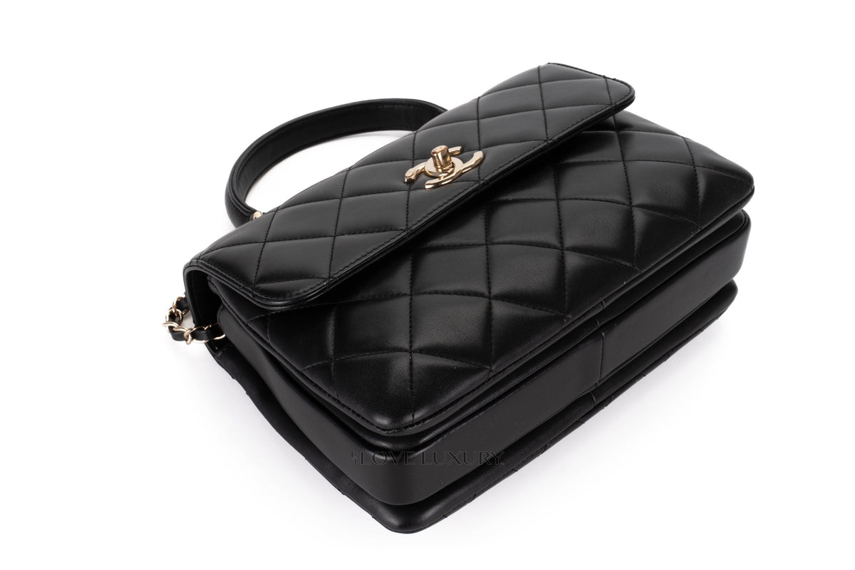Chanel Large Trendy Cc Black Lambskin Gold Hardware - view 13