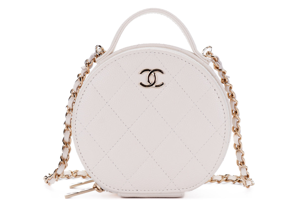 Chanel Small Vanity Matalasse White Caviar Gold Hardware - view 1