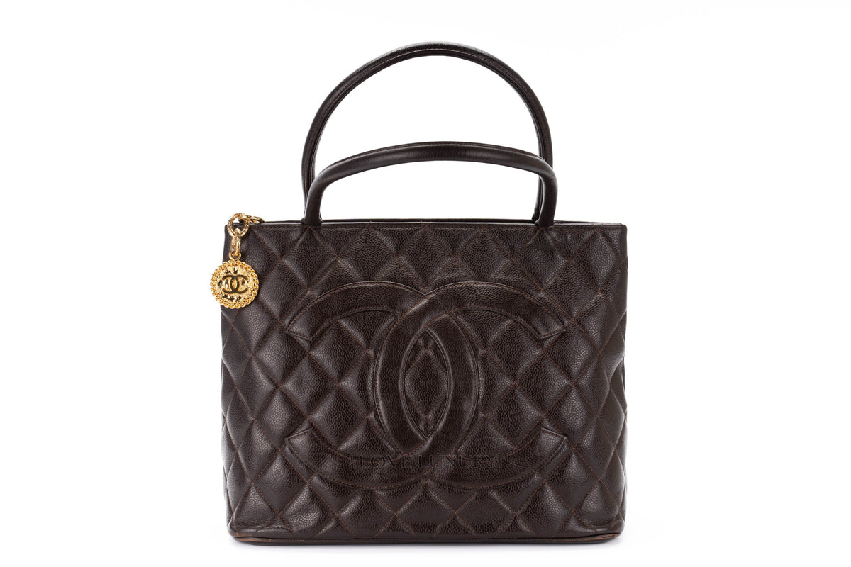 Chanel Tote Quilted Medallion Vintage Brown Caviar - view 1