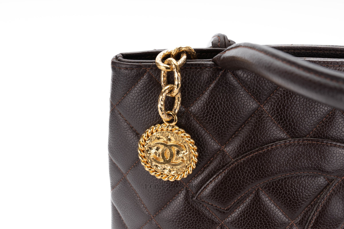 Chanel Tote Quilted Medallion Vintage Brown Caviar - view 7