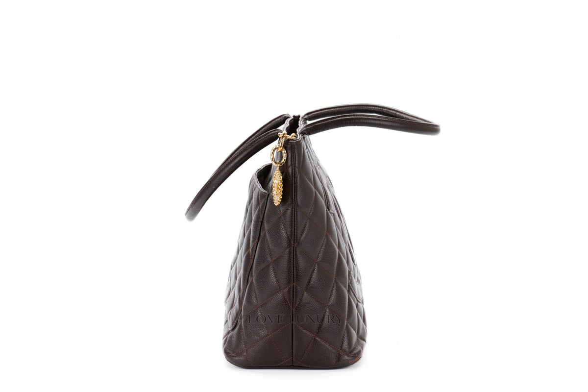 Chanel Tote Quilted Medallion Vintage Brown Caviar - view 5