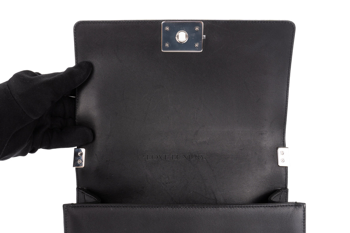 Chanel Medium Boy Black Holographic PVC Patent - view 10