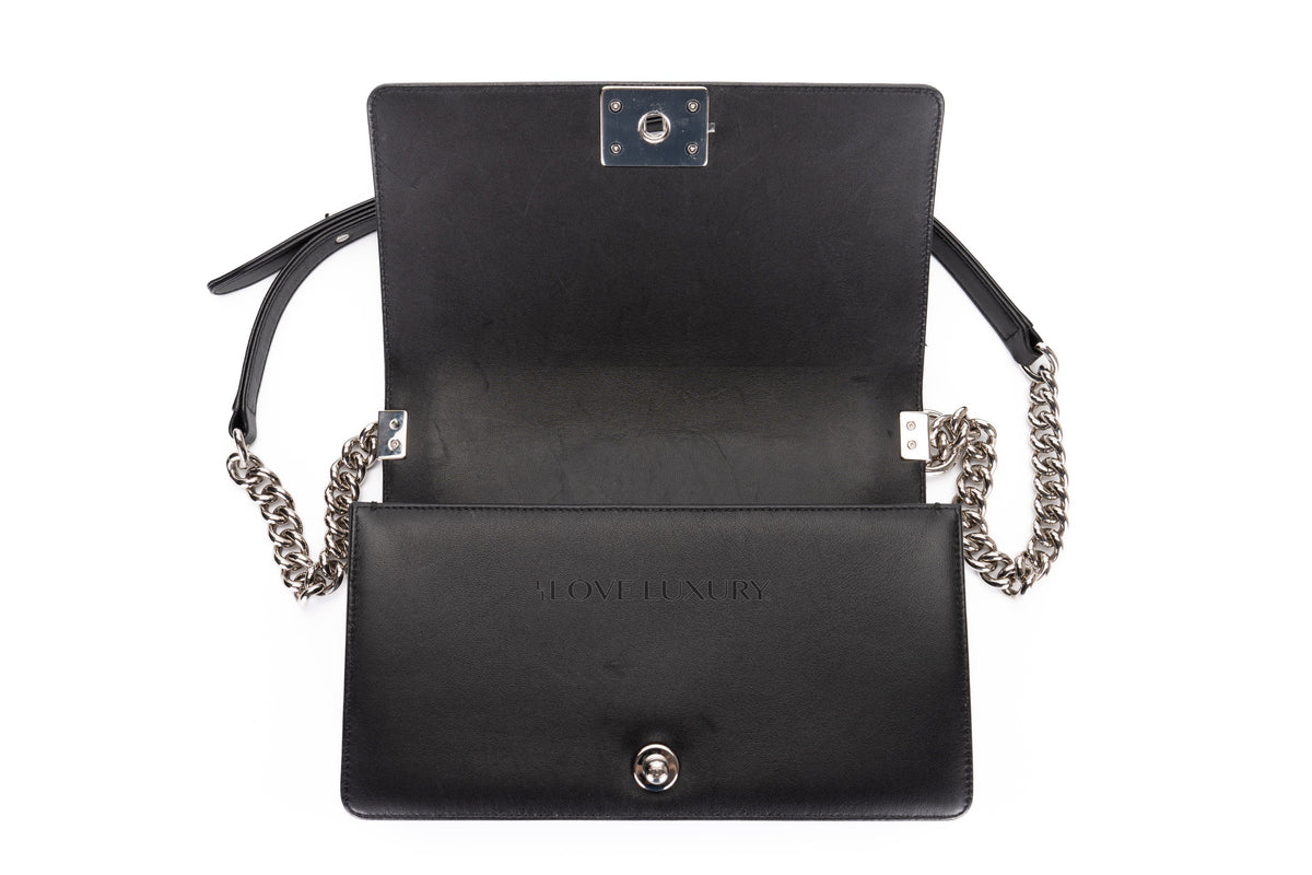 Chanel Medium Boy Black Holographic PVC Patent - view 12