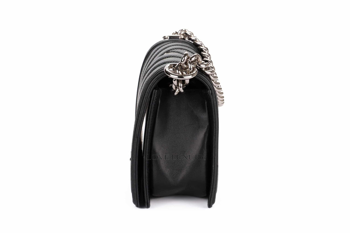 Chanel Medium Boy Black Holographic PVC Patent - view 4