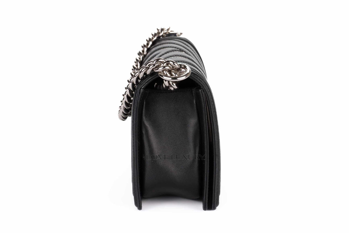 Chanel Medium Boy Black Holographic PVC Patent - view 5