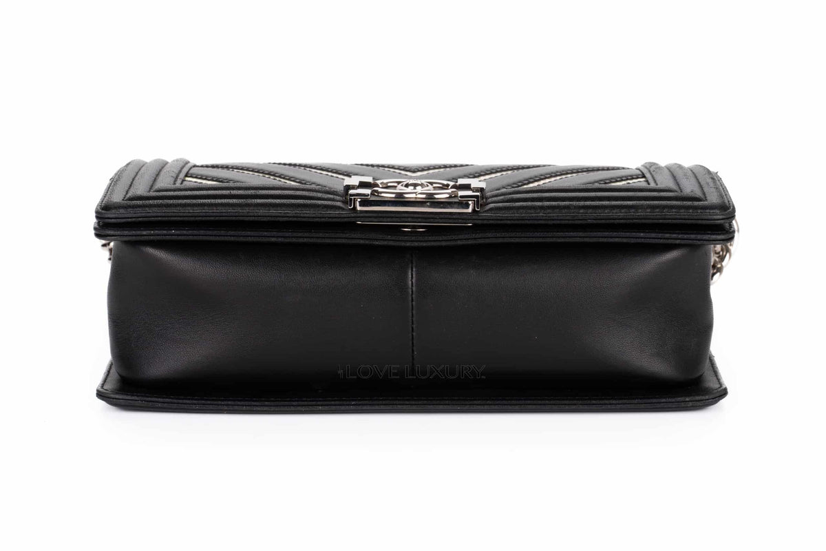 Chanel Medium Boy Black Holographic PVC Patent - view 6