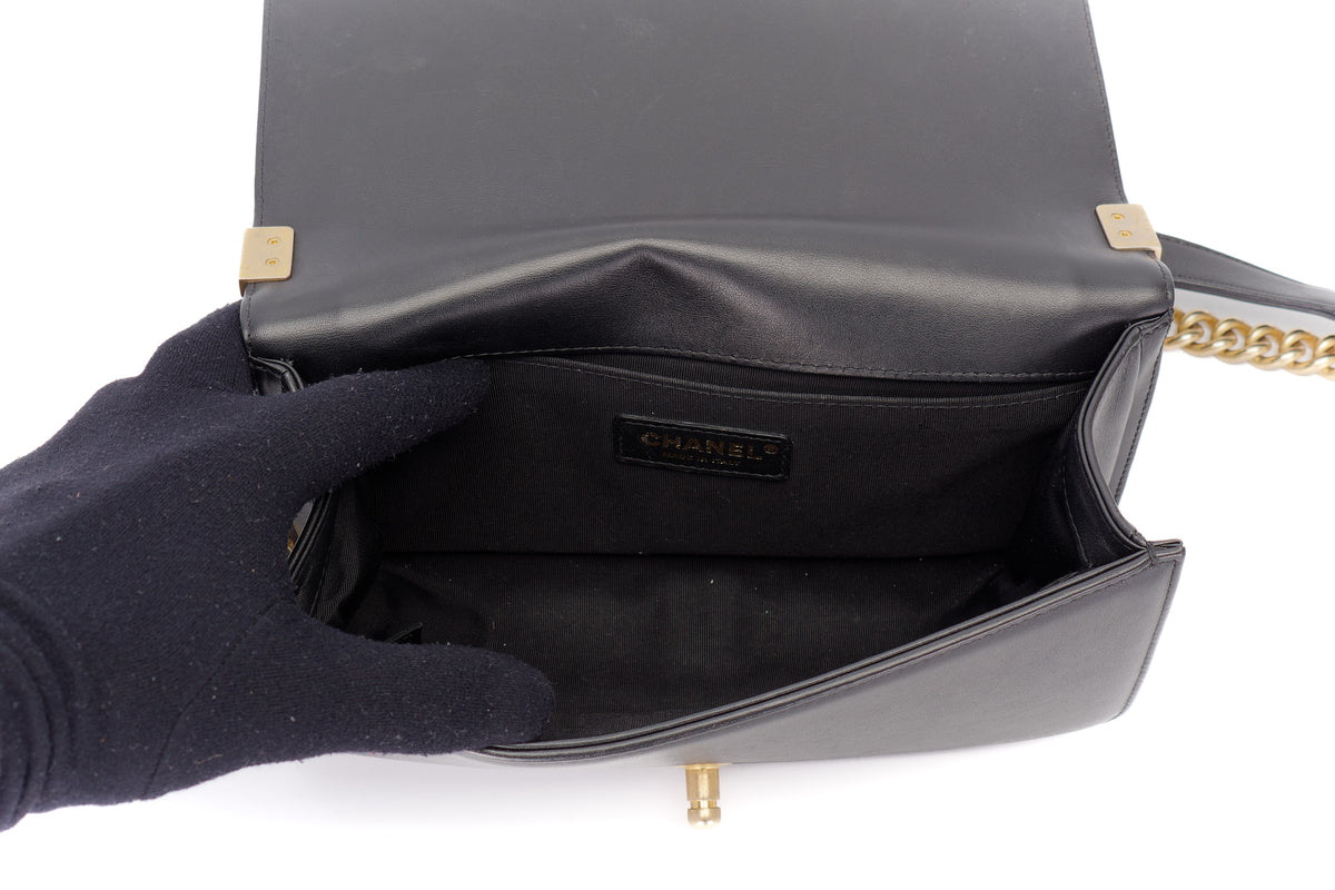 Chanel Medium Boy Black Lambskin Gold Hardware - view 11