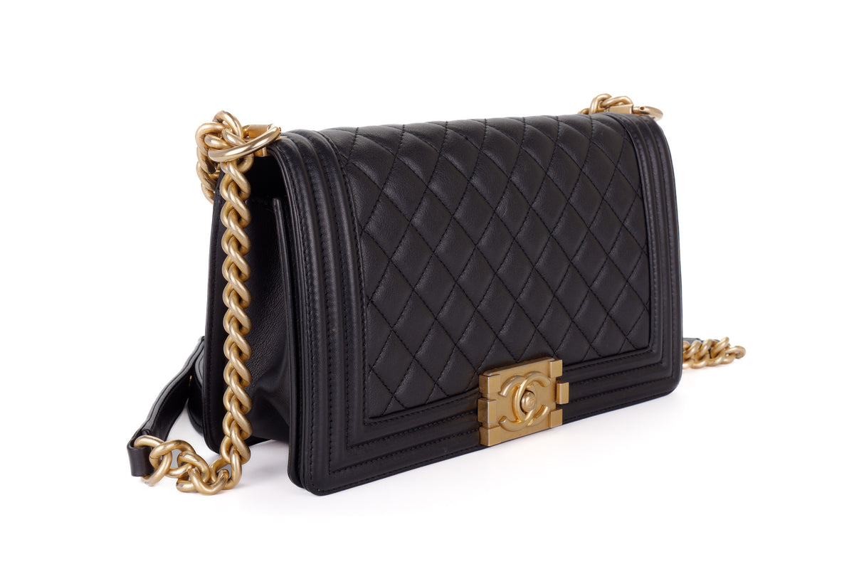 Chanel Medium Boy Black Lambskin Gold Hardware - view 2