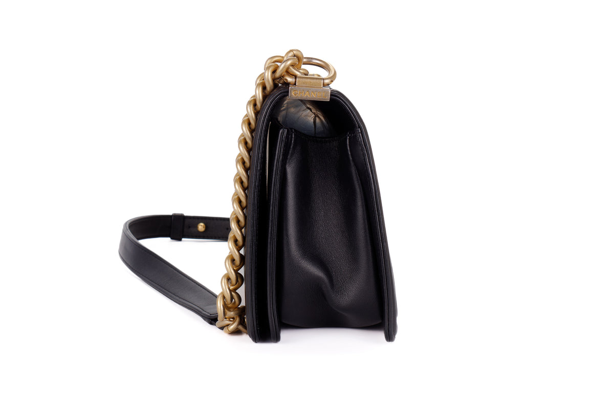 Chanel Medium Boy Black Lambskin Gold Hardware - view 4
