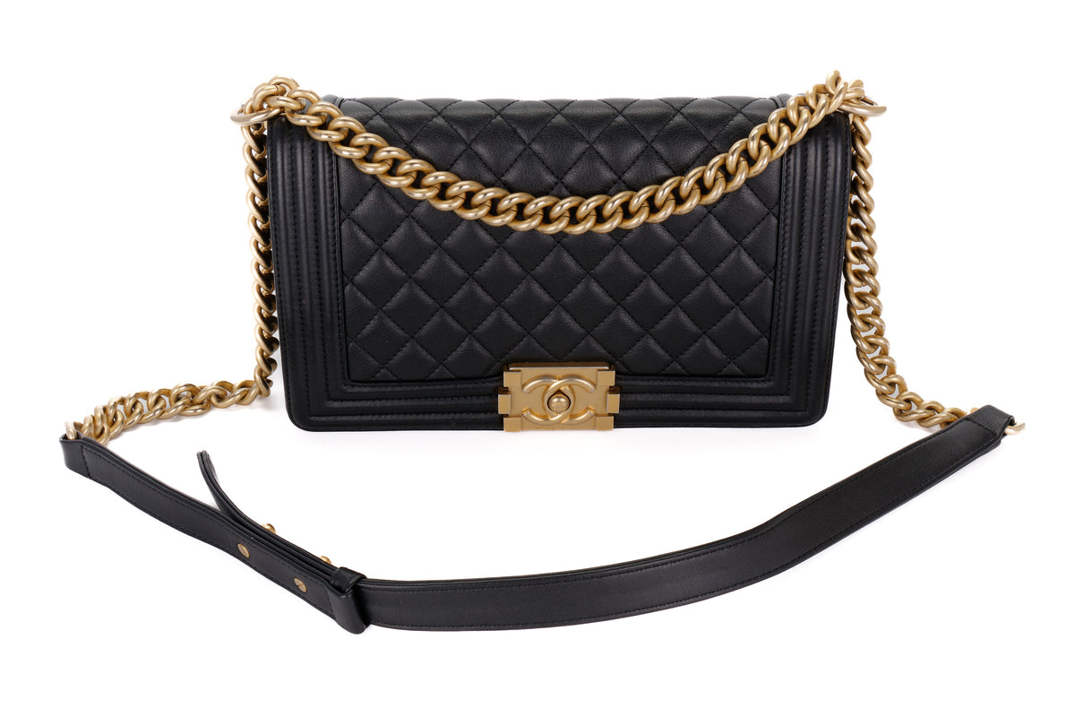 Chanel Medium Boy Black Lambskin Gold Hardware - view 8