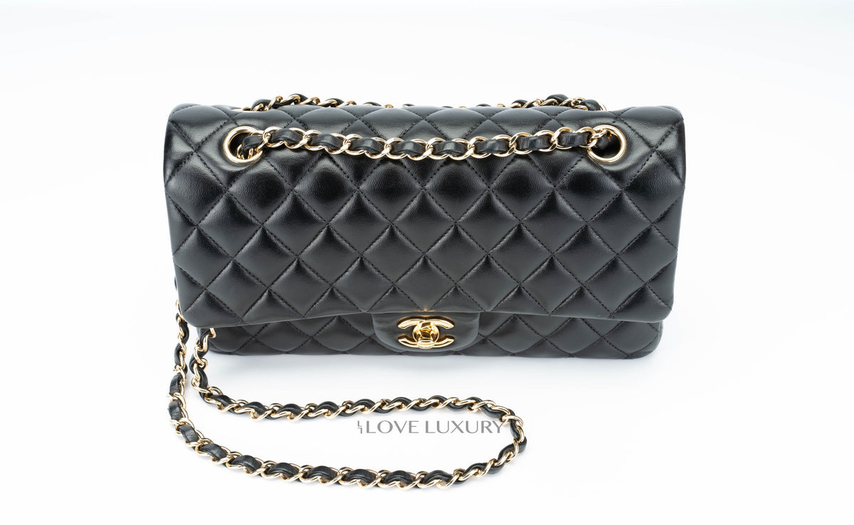 Chanel Medium Classic Flap Black Lambskin - view 10