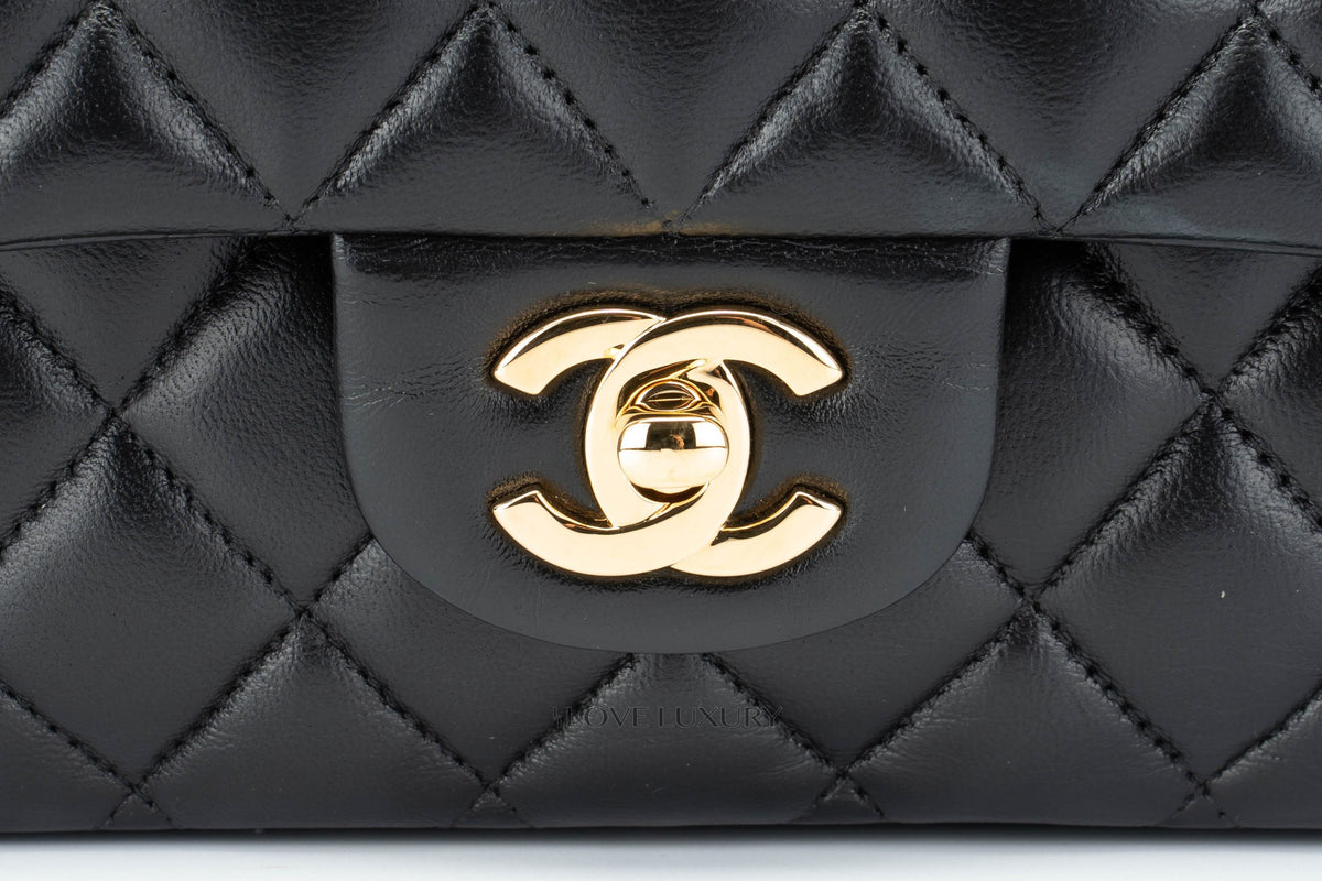 Chanel Medium Classic Flap Black Lambskin - view 7