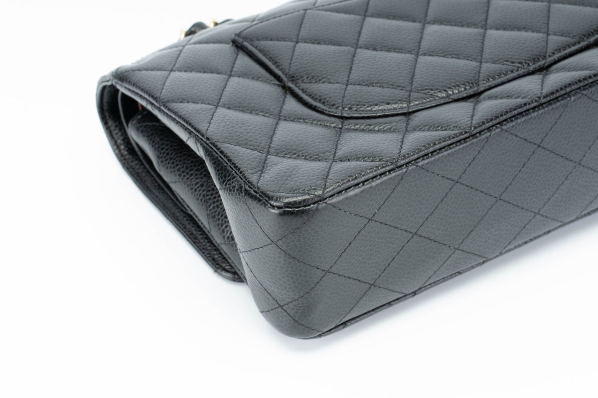 Chanel Medium Classic Flap Black Caviar Gold Hardware - view 10