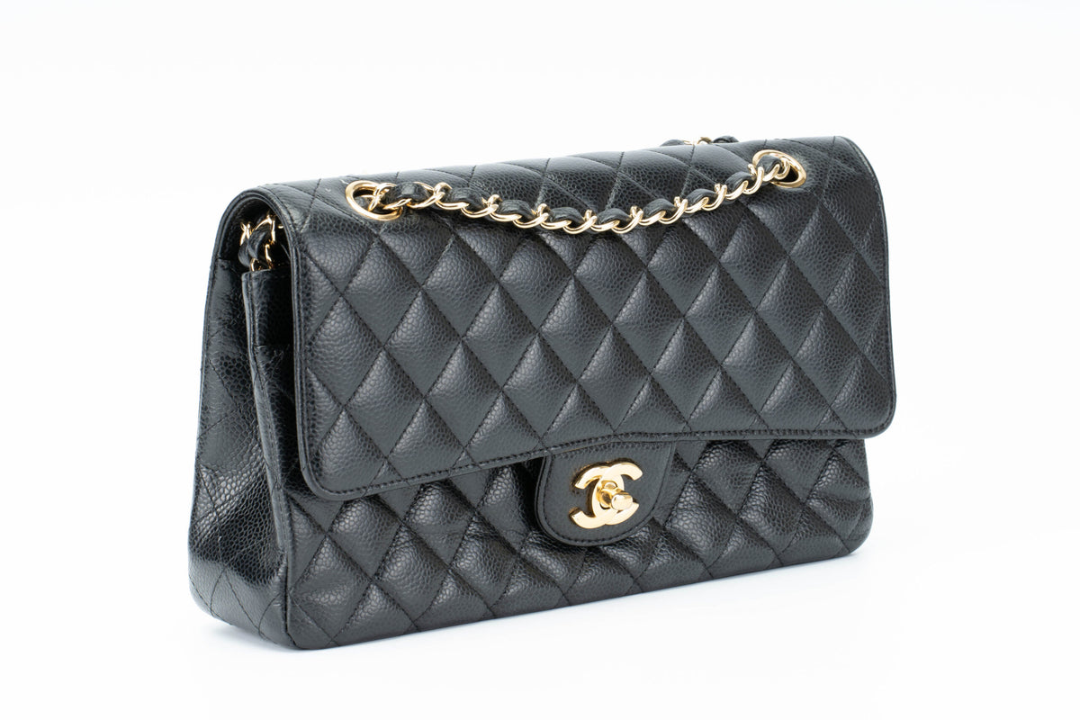 Chanel Medium Classic Flap Black Caviar Gold Hardware - view 2