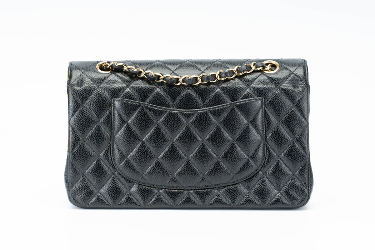 Chanel Medium Classic Flap Black Caviar Gold Hardware - view 3