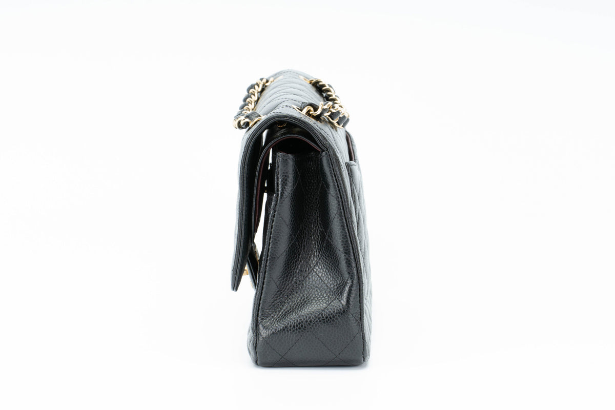 Chanel Medium Classic Flap Black Caviar Gold Hardware - view 4