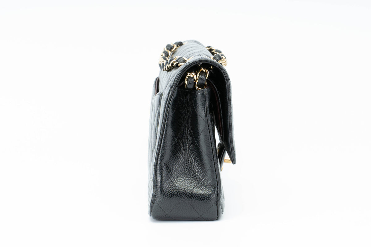 Chanel Medium Classic Flap Black Caviar Gold Hardware - view 5