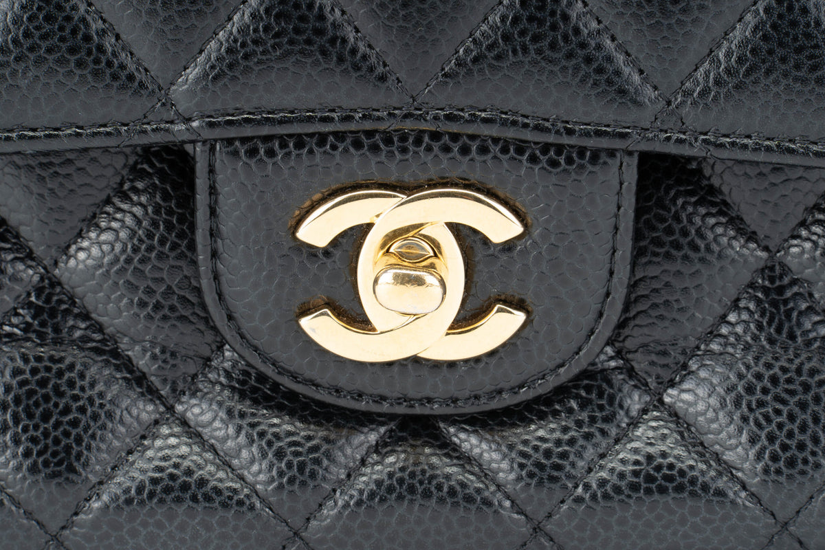 Chanel Medium Classic Flap Black Caviar Gold Hardware - view 7