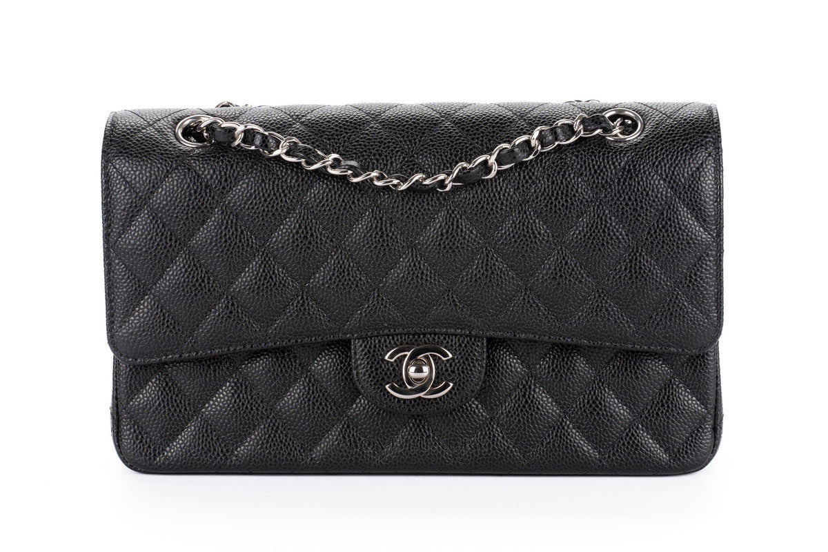 Chanel Medium Classic Flap Black Caviar Silver Hardware - view 1