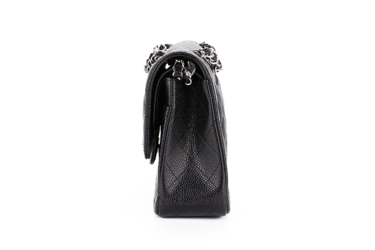 Chanel Medium Classic Flap Black Caviar Silver Hardware - view 4