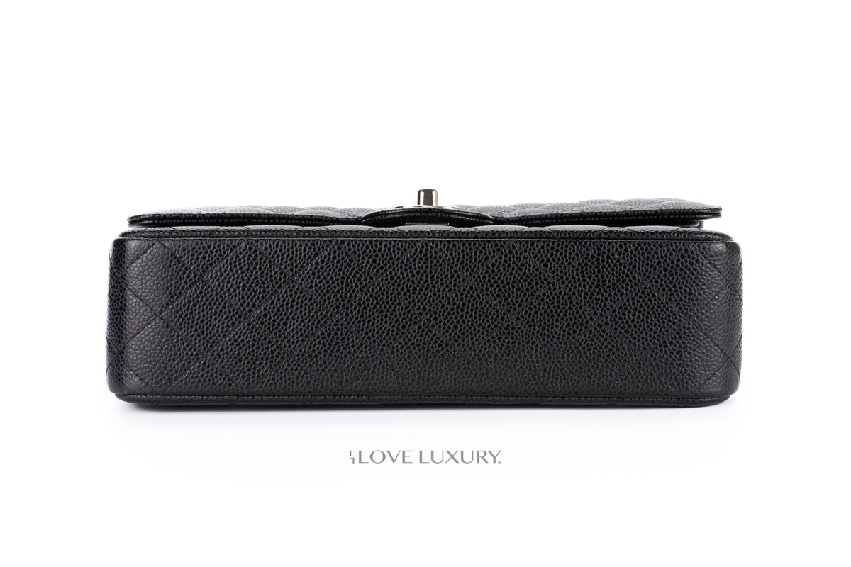 Chanel Medium Classic Flap Black Caviar Silver Hardware - view 6