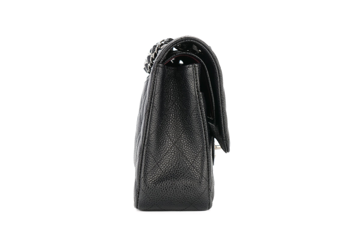Chanel Medium Classic Double Flap Black Caviar Silver Hardware - view 5