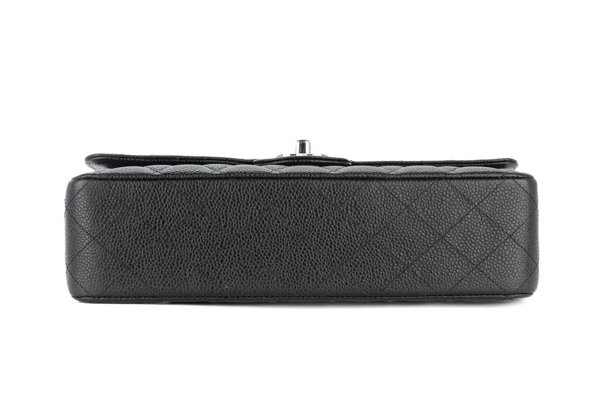 Chanel Medium Classic Double Flap Black Caviar Silver Hardware - view 6