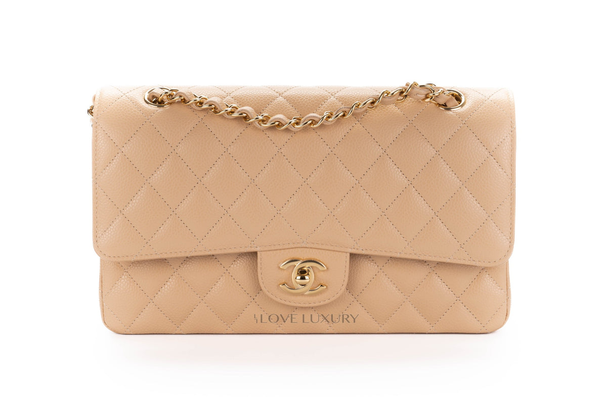 Chanel Medium Classic Flap Beige Clair Caviar - view 1
