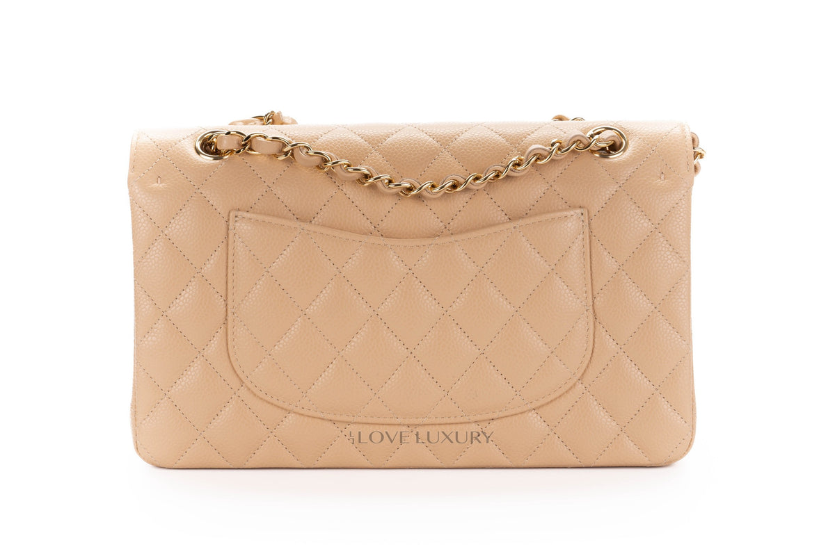 Chanel Medium Classic Flap Beige Clair Caviar - view 3