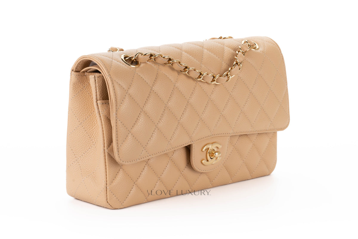 Chanel Medium Classic Flap Beige Clair Gold Hardware - view 2