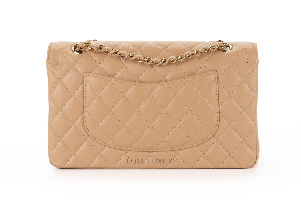 Chanel Medium Classic Flap Beige Clair Gold Hardware - view 3