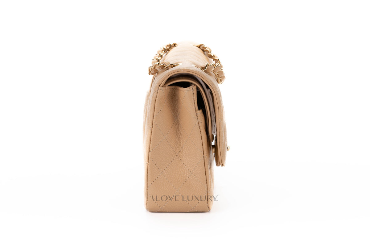 Chanel Medium Classic Flap Beige Clair Gold Hardware - view 5